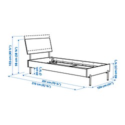 Measurement Illustration - RÅDMANSÖ bed frame