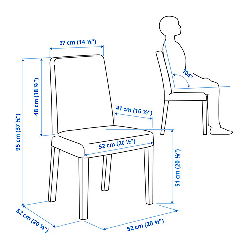 NÄSINGE / BERGMUND, dining table and 4 chairs. 7 of 7 open dialog
