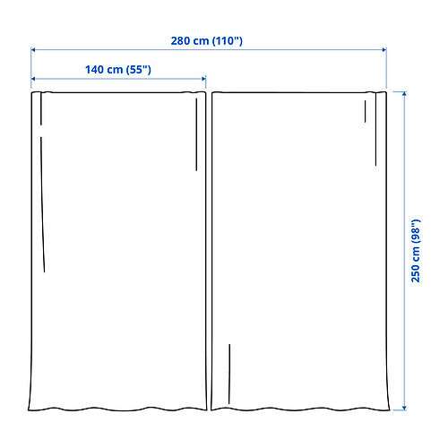 LENDA, cortinas con tiras, 1 par. 8 de 8 abrir diálogo