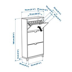 Measurement Illustration - STÄLL shoe cabinet with 3 compartments