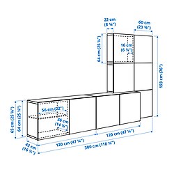 Measurement Illustration - BESTÅ storage combination with doors