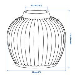 Measurement Illustration - PELARBJÖRK vase