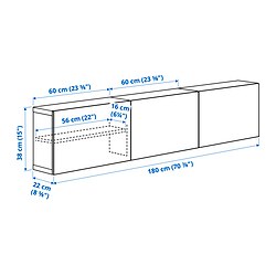 Measurement Illustration - BESTÅ wall-mounted cabinet combination