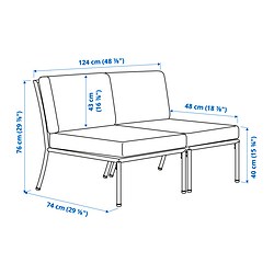 Ilustración de medidas - SEGERÖN sofá 2 plazas, exterior