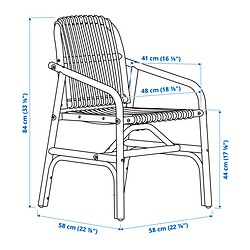 Ilustración de medidas - SALNÖ sillón