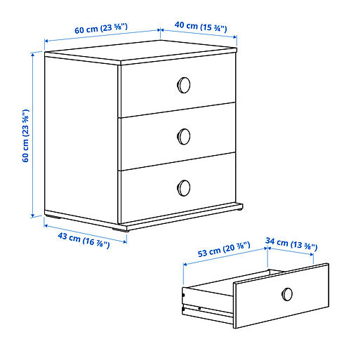 GODISHUS, 3-drawer chest. 4 of 4 open dialog