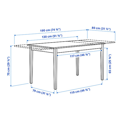 NÄSINGE, extendable dining table. 5 of 5 open dialog