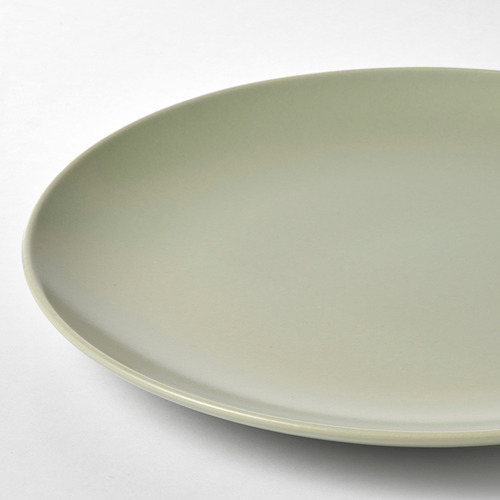 Plato verde brillante sobre blanco