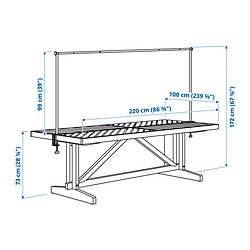 Measurement Illustration - NORRMANSÖ/HELGEÖ outdoor table with decorating rod