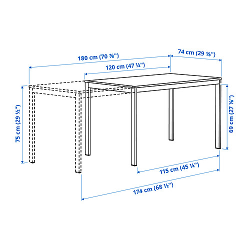 VIHALS, mesa extensible. 9 de 9 abrir diálogo