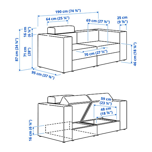 JÄTTEBO, sofá modular 2 plazas con reposacabezas. 9 de 9 abrir diálogo