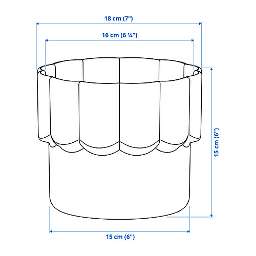 Measurement Illustration - HÄNGSÄLG plant pot