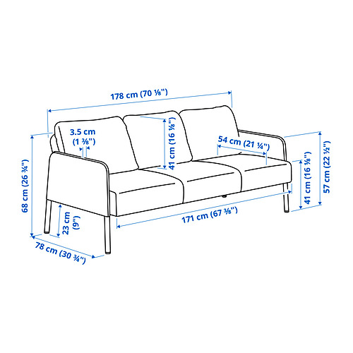 GLOSTAD, sofá 3 plazas con chaiselongue. 4 de 5 abrir diálogo