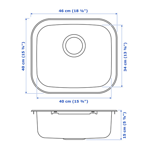Measurement Illustration - FYNDIG sink