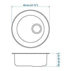 Measurement Illustration - BOHOLMEN sink