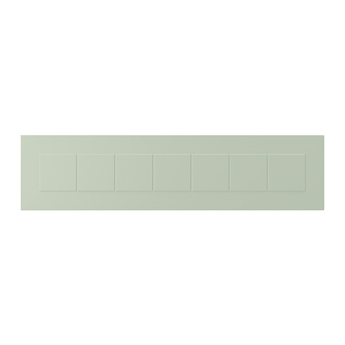 Un frente de armario STENSUND verde con paneles ranurados, de tablero de fibra, de forma rectangular con un diseño clásico.