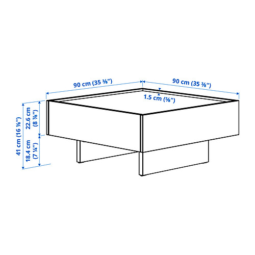 Measurement Illustration - TRANERED coffee table