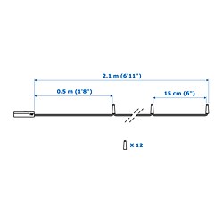 Measurement Illustration - LEDFYR LED string light with 12 lights