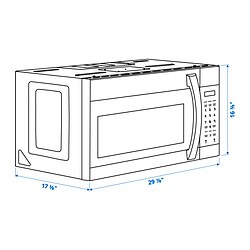 Ilustración de medidas - LAGAN microondas instalación superior