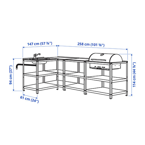GRILLSKÄR, kitchen sink unit/charcoal barbacue, outdoor. 9 of 9 open dialog