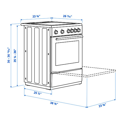 ÖRMINGE, horno+estufa de inducción. 5 de 5 abrir diálogo