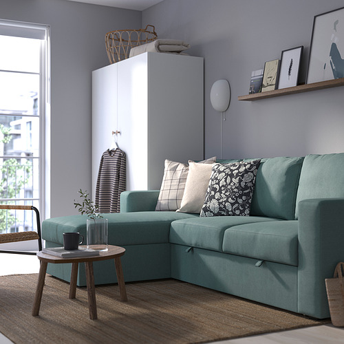 BÅRSLÖV, 3-seat sofa-bed with chaiselongue. 4 of 9 open dialog