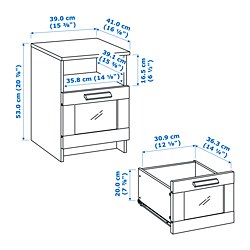 Ilustración de medidas - BRIMNES muebles de dormitorio, juego de 3