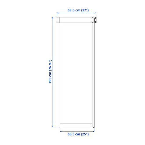 Measurement Illustration - FRIDANS blackout roller blind