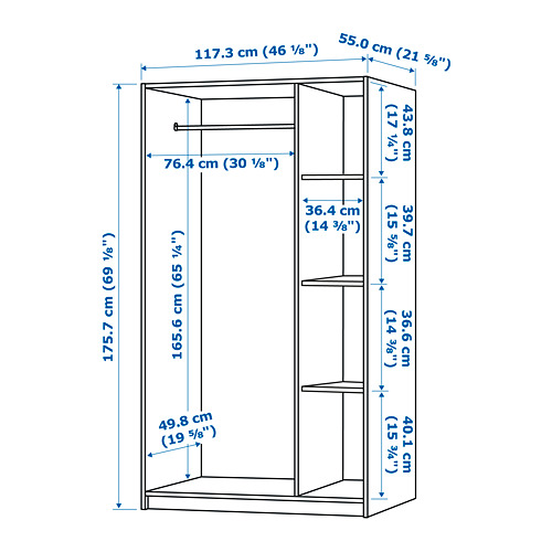 RAKKESTAD, wardrobe 3 doors. 4 of 4 open dialog