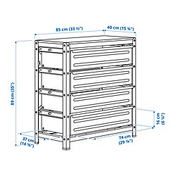 Measurement Illustration - BROR work bench with drawers