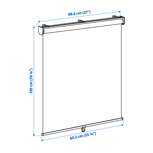 Measurement Illustration - SKOGSKLÖVER roller blind
