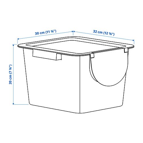 Measurement Illustration - TRÖSKNING bin with lid