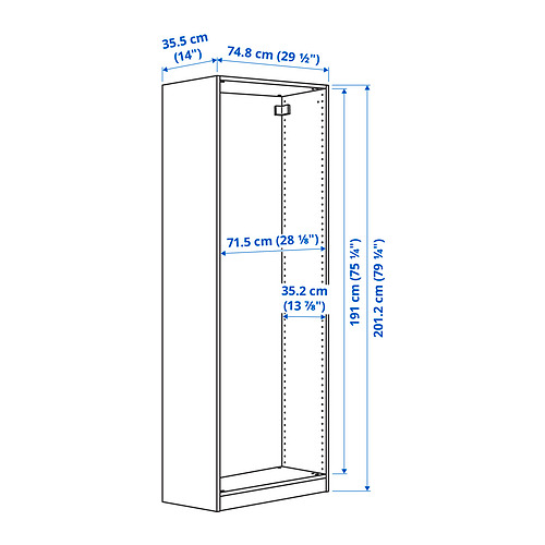PAX, armazón de closet. 6 de 6 abrir diálogo