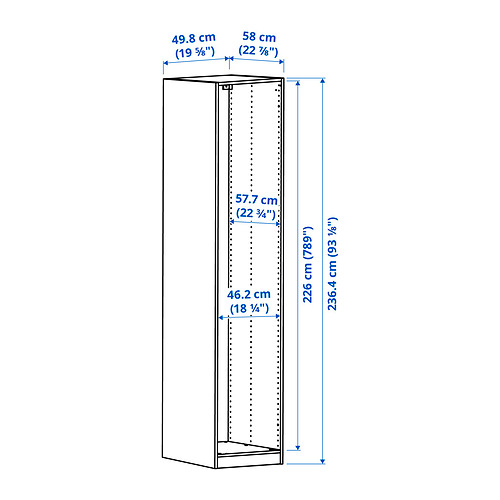 PAX, wall-mounted storage frame w rail. 5 of 5 open dialog