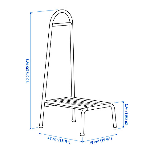 BÄSINGEN, step stool with handrail. 8 of 8 open dialog