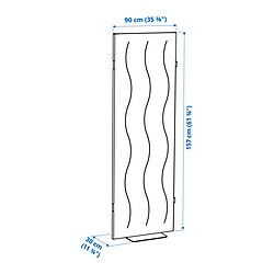 Measurement Illustration - MITTZON acoustic screen, floor standing