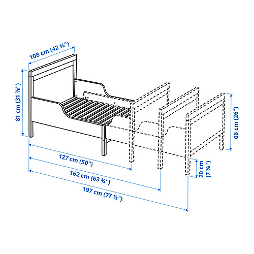 SUNDVIK, cama extensible. 3 de 5 abrir diálogo