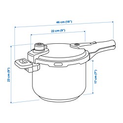 Measurement Illustration - IKEA 365+ pressure cooker
