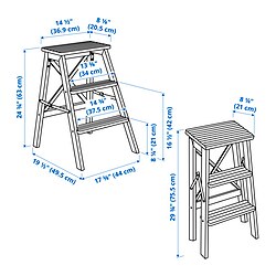 Measurement Illustration - BEKVÄM stepladder, 3 steps