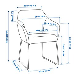 Ilustración de medidas - MÖRBYLÅNGA/TOSSBERG mesa con 4 sillas