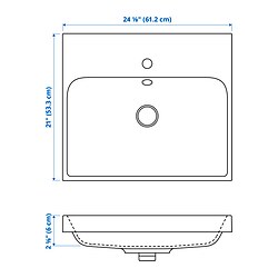 Measurement Illustration - BACKSJÖN sink