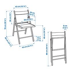 Measurement Illustration - FRÖSVI folding chair