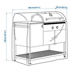 Measurement Illustration - TOSTERÖ cover for outdoor furniture