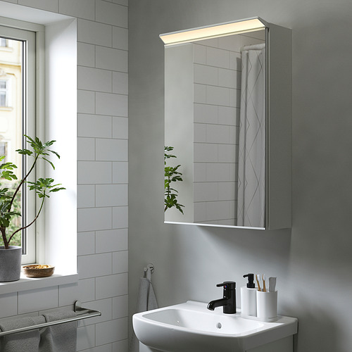 TREASJÖN, mueble espejo con 1 puerta y iluminación integrada,. 2 de 6 abrir diálogo