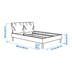 Ilustración de medidas - SAGESUND cama Full