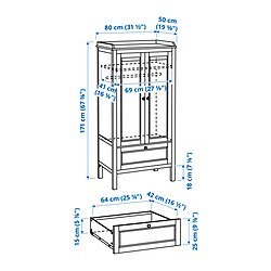 Measurement Illustration - SUNDVIK wardrobe