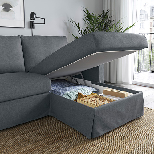 HYLTARP, 3-seat sofa with chaiselongue right. 3 of 6 open dialog