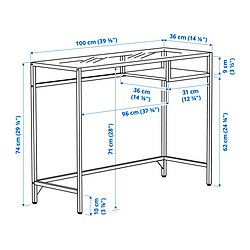 Measurement Illustration - VITTSJÖ laptop table
