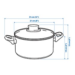 Measurement Illustration - ANNONS pot with lid