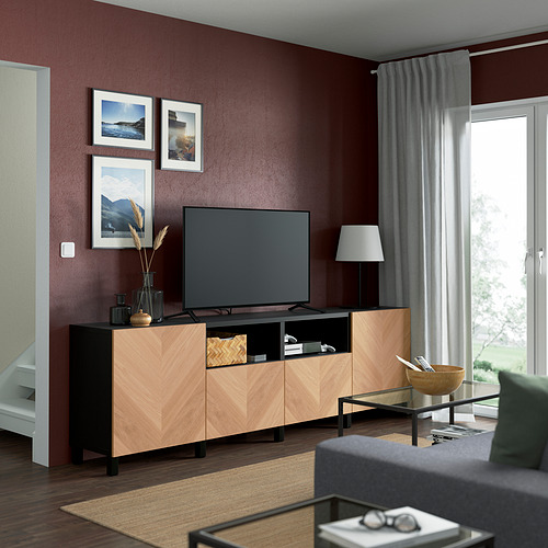 BESTÅ, TV bench with drawer runner, soft-closing. 3 of 8 open dialog